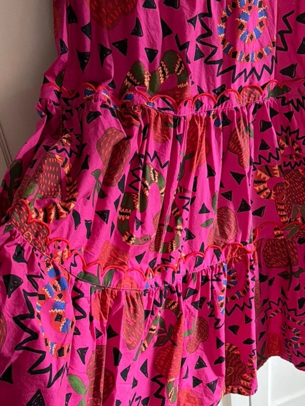 FARM Rio Pink & Red Patterned Midi Dress - Picture 6 of 8